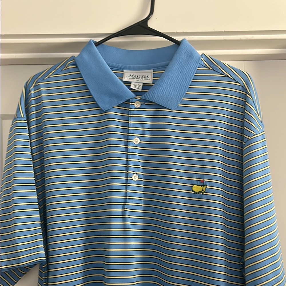 XL Masters Blue Striped Polo Shirt